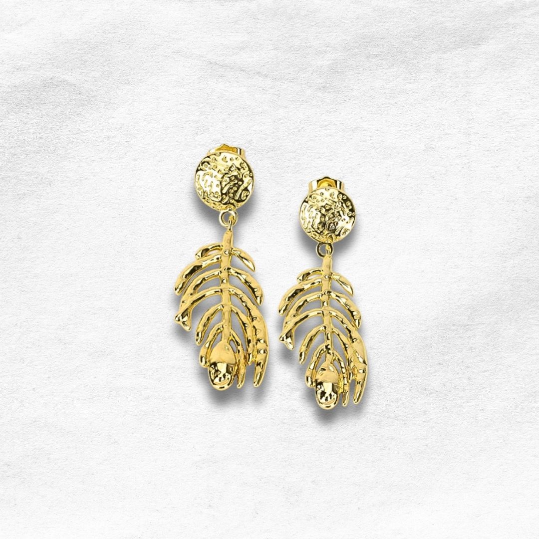 Arete Largo con Diseño de Hoja