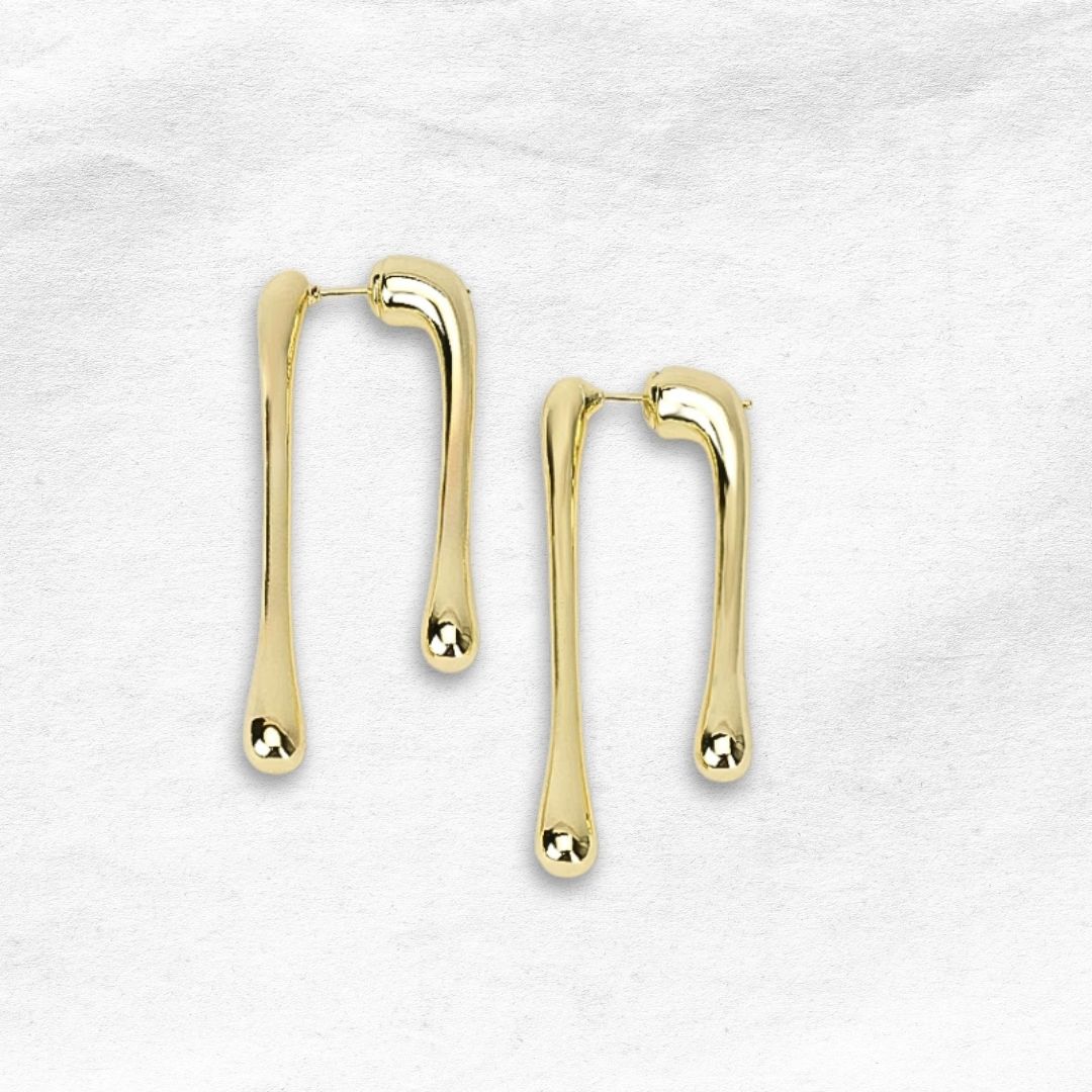 Arete Largo Diseño Gota Derretida