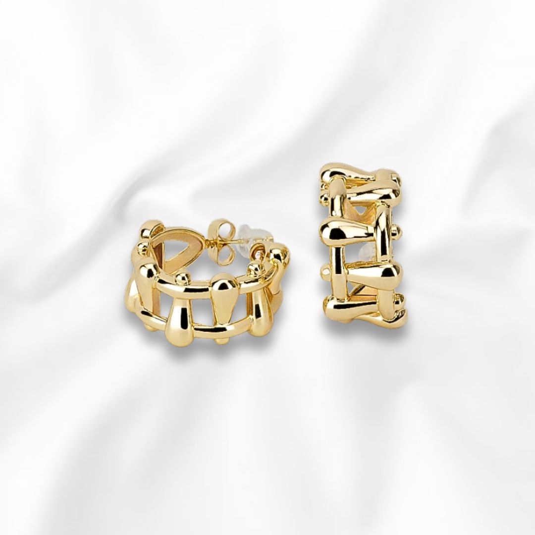 Arete Broquel Mediano con Diseño Escalera