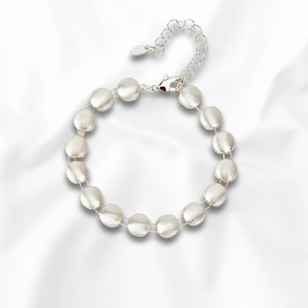 Pulsera Chica de Dama Diseño de Esferas Planas en Medida de 16cm